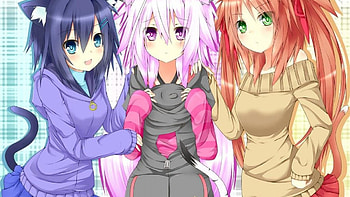 cute neko girls - ( HD wallpaper