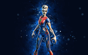 Doom Dancer, , blue neon lights, Fortnite Battle Royale, Fortnite characters, Doom Dancer Skin, Fortnite, Doom Dancer Fortnite HD wallpaper