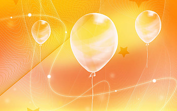 Party Time, yellow orange shades, balloons, decoration HD wallpaper