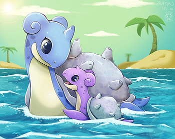 Lapras, Anime character, Cute water creature, Pokmon species HD wallpaper