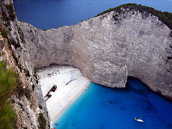 amazing view, blue, sea, island, greece, zakynthos, rock, beach HD wallpaper