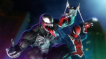 Venom Andspiderman, venom, spiderman, superheroes, artwork HD wallpaper