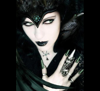 Sweet, girl, crow, fantasy, green HD wallpaper