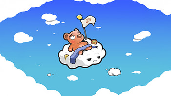 Bear Cloud, bear, cloud, artist, artwork, art, digital-art, deviantart HD wallpaper