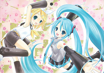 Anime, Vocaloid, Hatsune Miku, Rin Kagamine HD wallpaper