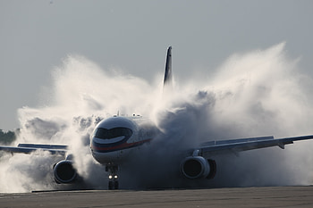 Smoke, Miscellanea, Miscellaneous, Dust, Plane, Airplane, Dry, Superjet, 100 HD wallpaper