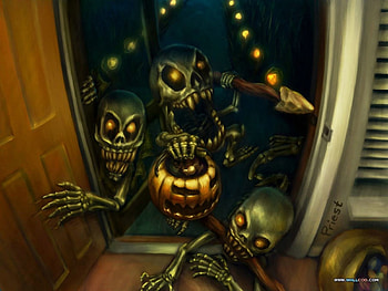 TRICK OR TREAT, TREAT, GHOULS, TRICK, HALOWEEN HD wallpaper