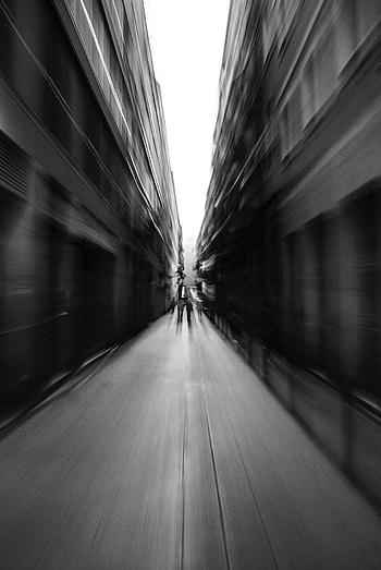 Building, Miscellanea, Miscellaneous, Traffic, Movement, Blur, Smooth, Bw, Chb, Street, Perspective, Prospect HD phone wallpaper