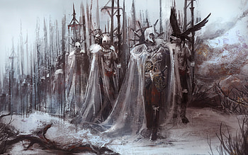 Winters' March, winter, artwork, abstract, fantasy, standards, warriors HD wallpaper