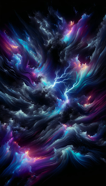 Electrifying Storm Abstract, storm, Abstract, lightning, cloud, colorful HD phone wallpaper