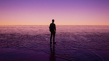 Alone But Not Lonely, alone, lonely, ocean, relaxing, artist, artwork, digital-art HD wallpaper