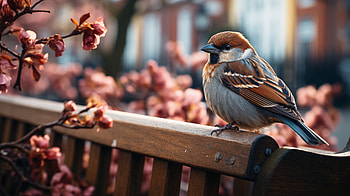 Majestic Sparrow on a Bench - Bird, bird, Animal, sparrow HD wallpaper