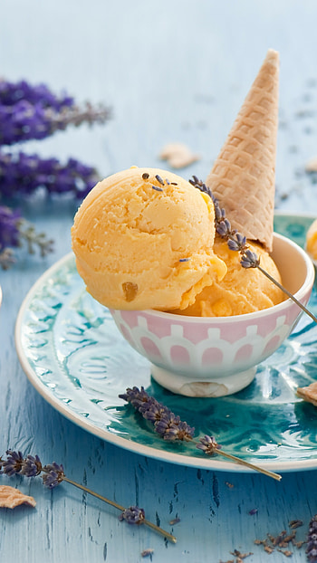 Lavender ice cream delight, food , Sweet treat, Visual temptation HD phone wallpaper