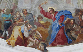 Jesus in Temple, angry, temple, Jesus, fresco HD wallpaper