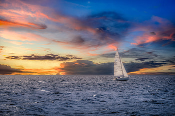 Sailboat, Nature, Sunset, Sea, Horizon, Sailfish HD wallpaper