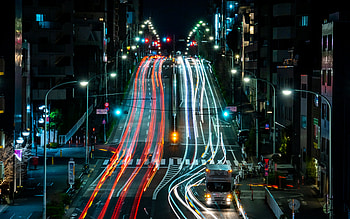 Time Lapse, night, graphy, lights HD wallpaper
