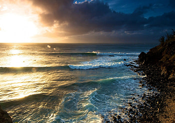 POR DO SOL, mar, sol, natureza, colorido HD wallpaper