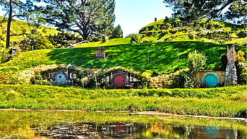Hobbiton , version, Hobbit house, Beautiful scenery HD wallpaper