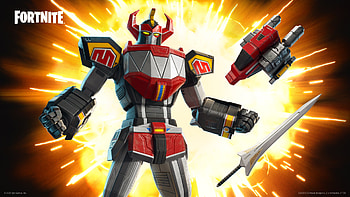 Fortnite x Power Rangers — Megazord, video game, Fortnite, Power Rangers, Megazord HD wallpaper