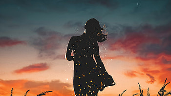 Girl Flames Mixed , artist, artwork, digital-art, behance HD wallpaper