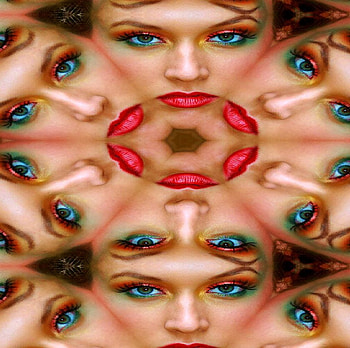 INTERESTING ...., eyes, faces, interesting graohy, circle, green, red, funny, lips HD wallpaper