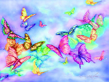 Butterfly Mist 4 {Monarch} Cherie, animal, butterflies, abstract, painting, other HD wallpaper
