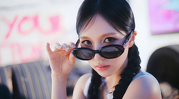 Twice - Mina Modeling With Pigtails and Shades, Twice (Band), Mina (Singer), K-pop Idol, Pigtail HD wallpaper