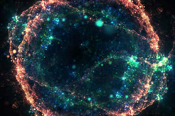 Abstract, Multicolored, Motley, Nebula, Glow, Particles HD wallpaper