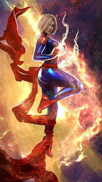 Captain Marvel 82, captain Marvel, Girl HD phone wallpaper