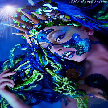SEALIFE QUIN, blue, sea, lieform, sunlight, art, quin, woman, wet, fantasy, green, sealife, water, ocean HD wallpaper
