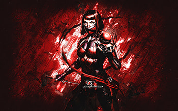 Skarlet, Mortal Kombat Mobile, Skarlet MK Mobile, Mortal Kombat, red stone background, Mortal Kombat Mobile characters, grunge art, Skarlet Mortal Kombat HD wallpaper