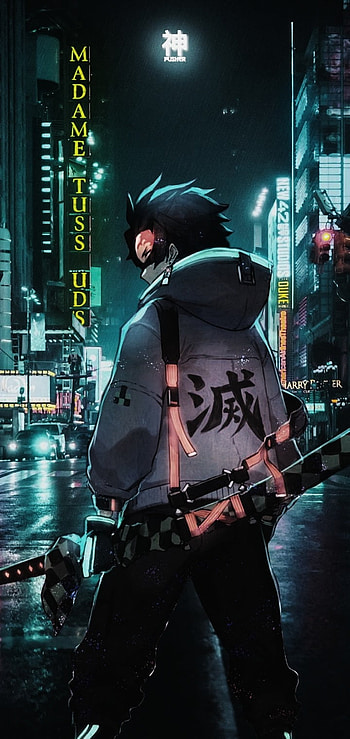 Tanjiro Kamado 2ndneon, Art, Neon, music, entertainment, cool HD phone wallpaper