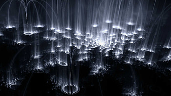Black White Glow 3D CGI Light Trippy Psychedelic Trippy HD wallpaper