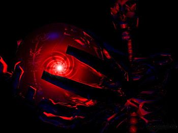 Alien eye, eye, glow, alien, red HD wallpaper