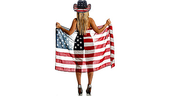 Love America, cowgirls, blondes, Ameerica, flag, hats HD wallpaper