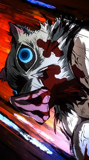 Demon slayer, eye, feather, inosuke HD phone wallpaper