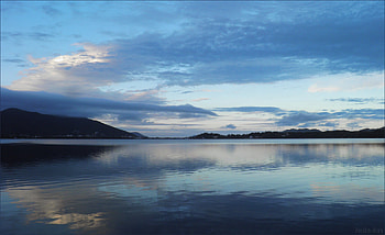 Blue sunset, blue, sky, nature, sunsets HD wallpaper