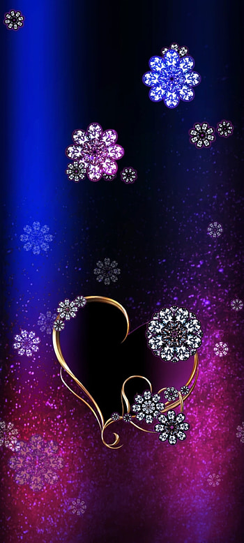 Abstract diamond heart, love, electric blue, magenta, premium, Luxury, colorful, Golden HD phone wallpaper