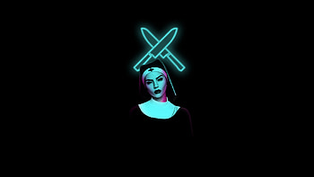 Evil Nun, nun, neon, artist, artwork, digital-art HD wallpaper