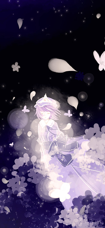Moonlit Yuyuko: Touhou , Anime, Touhou HD phone wallpaper