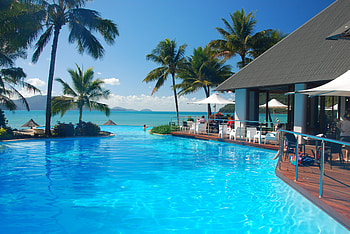 Nature, Sea, Palms, Tropics, Pool HD wallpaper