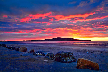 Iceland, Nature, Stones, Beach, Dawn, Bay HD wallpaper