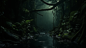 Mystical Rainforest Stream, rainforest, nature, forest HD wallpaper