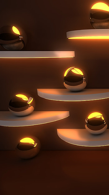 Shelf, Golden Balls HD phone wallpaper