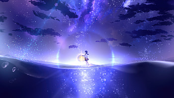 Walking In Ocean Anime Girl , anime-girl, anime, artist, artwork, digital-art HD wallpaper