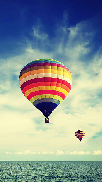 Air sports, Balloon fly sea, , N/A HD phone wallpaper