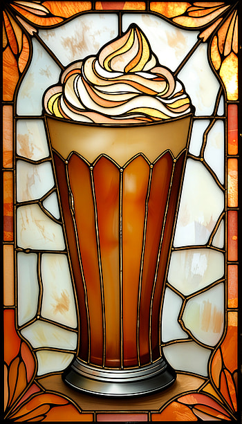 Pumpkin Spice Latte , stained glass, dessert, glass, ice cream HD phone wallpaper