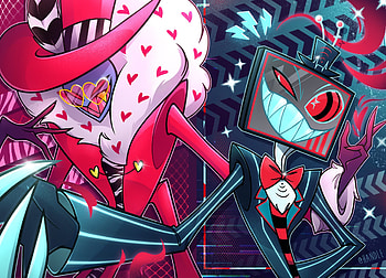 Vox & Valentino, Valentino (Hazbin Hotel), Vox (Hazbin Hotel), TV Show, Hazbin Hotel HD wallpaper