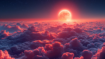 Majestic Moonrise Over Cloudscape, moonrise HD wallpaper