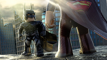 Batman V Superman Lego, batman, superman, superheroes, lego, artstation HD wallpaper